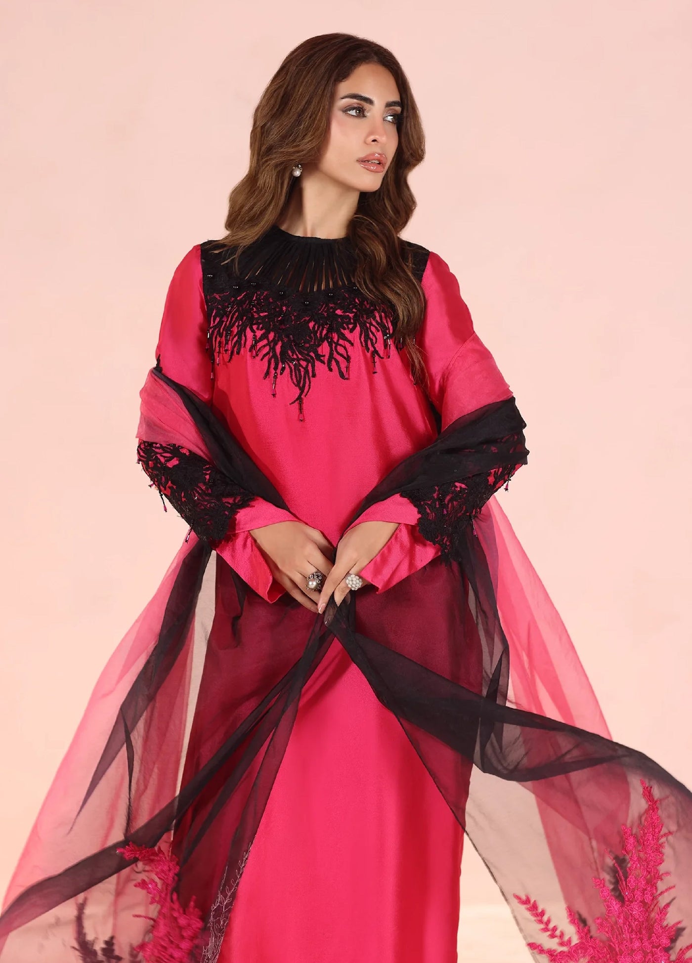 Eterna by Musferah Saad Pret Embroidered Tissue Silk 3 Piece Dark Romance - Festive Collection