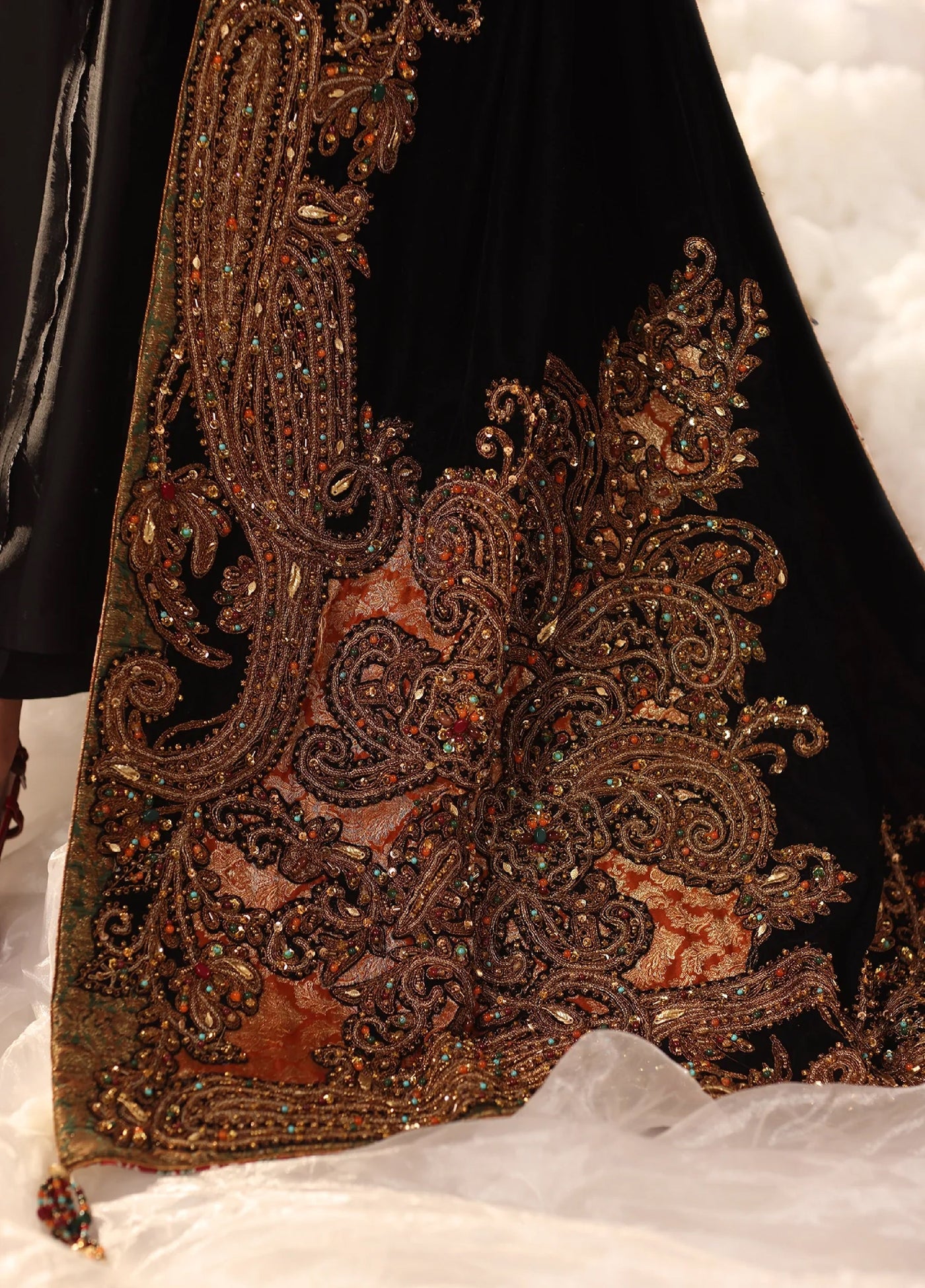 Mount Olypus by Musferah Saad Pret Embroidered Tissue Silk 2 Piece Midnight Eternel - Pret Collection