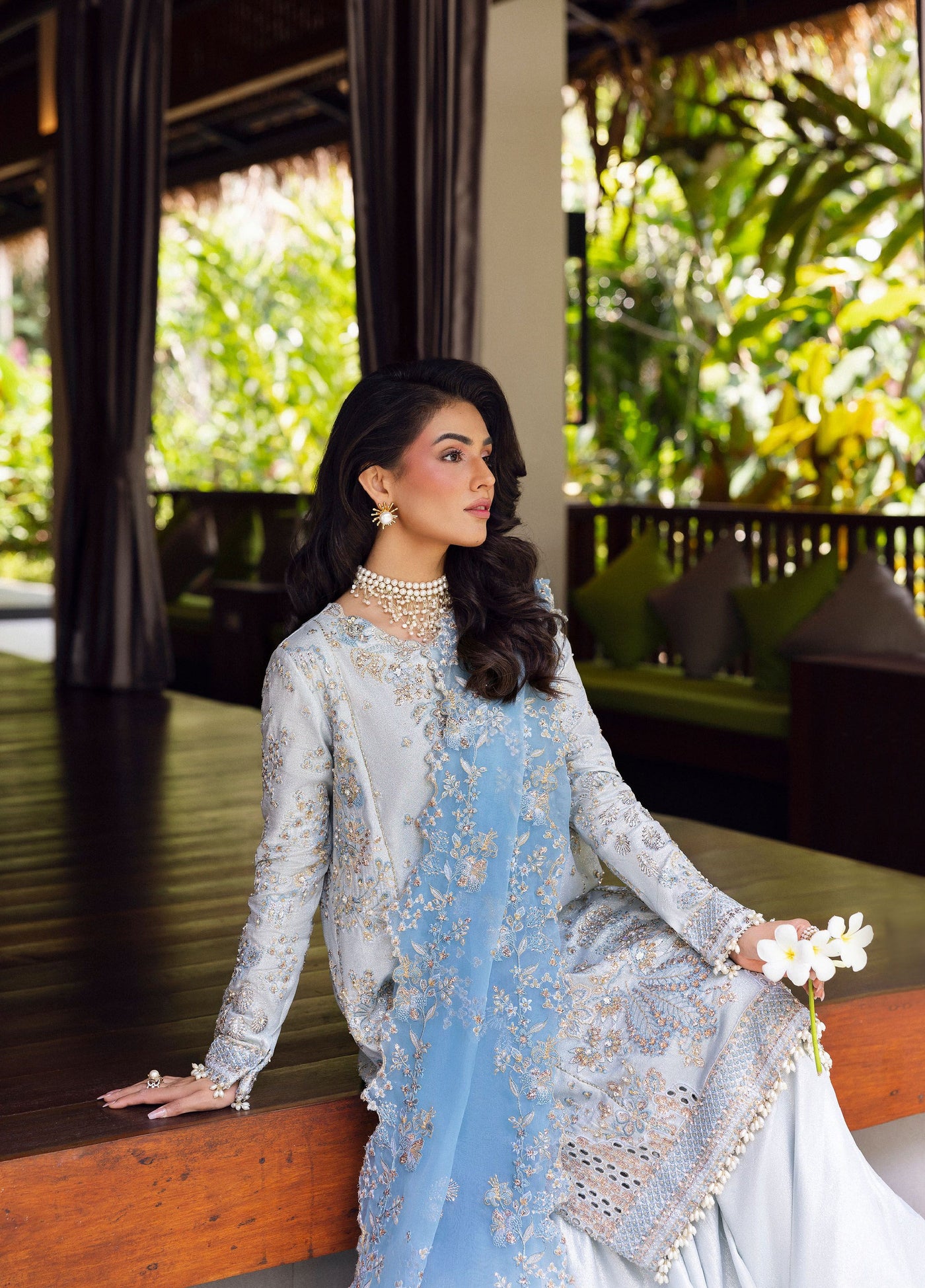 Saira Rizwan Unstitched Tissue Embroidered Suits 3 Piece SR25UF SRF25-06 Soraya - Formal Collection