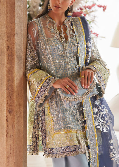 Zaha by Khadija Shah Gossamer Unstitched Embroidered Suits 3 Piece ZL25GF ZC25-04 - Festive Collection
