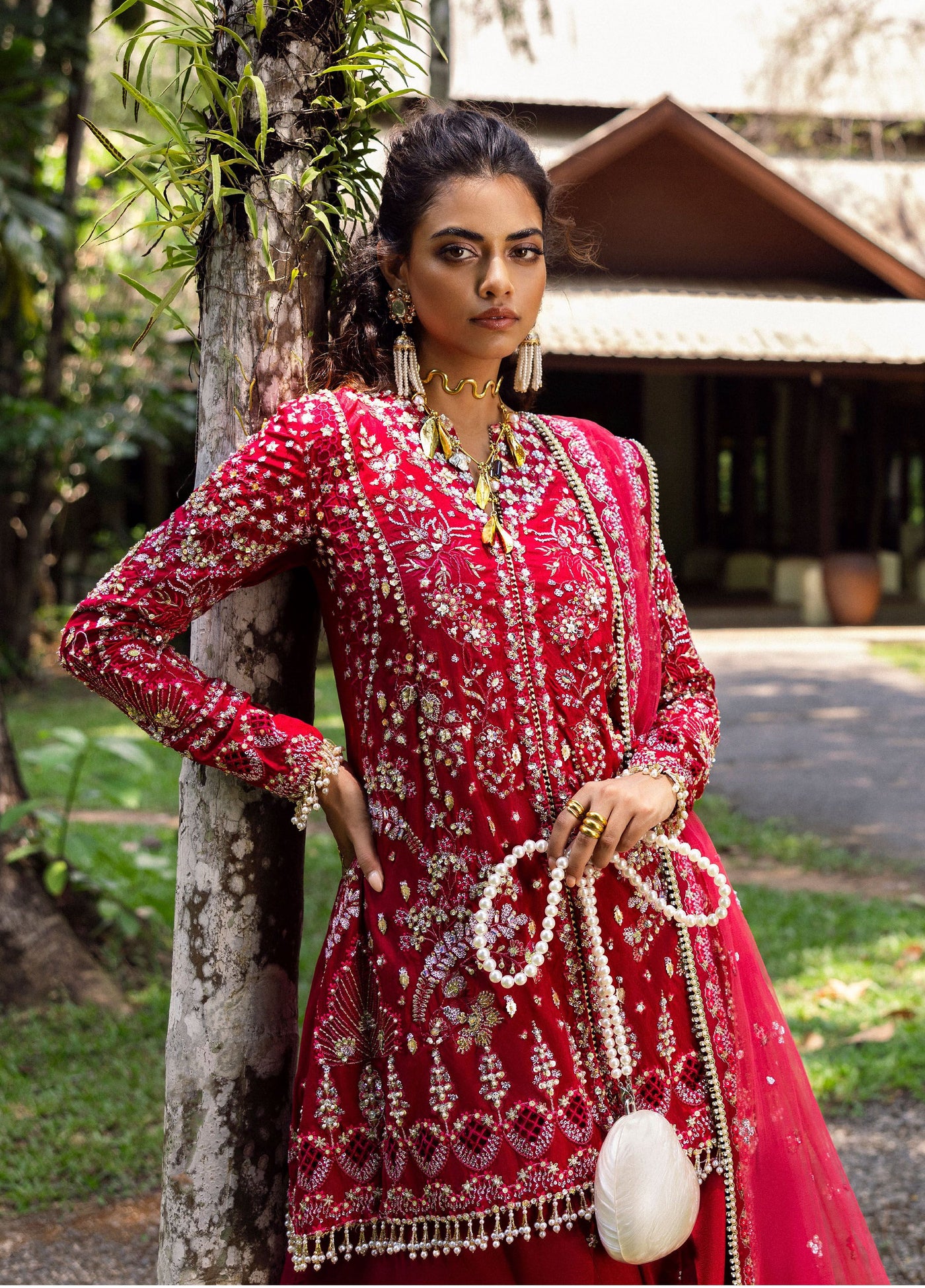 Saira Rizwan Unstitched Raw Silk Embroidered Suits 3 Piece SR25UF SRF25-01 Golnar - Formal Collection