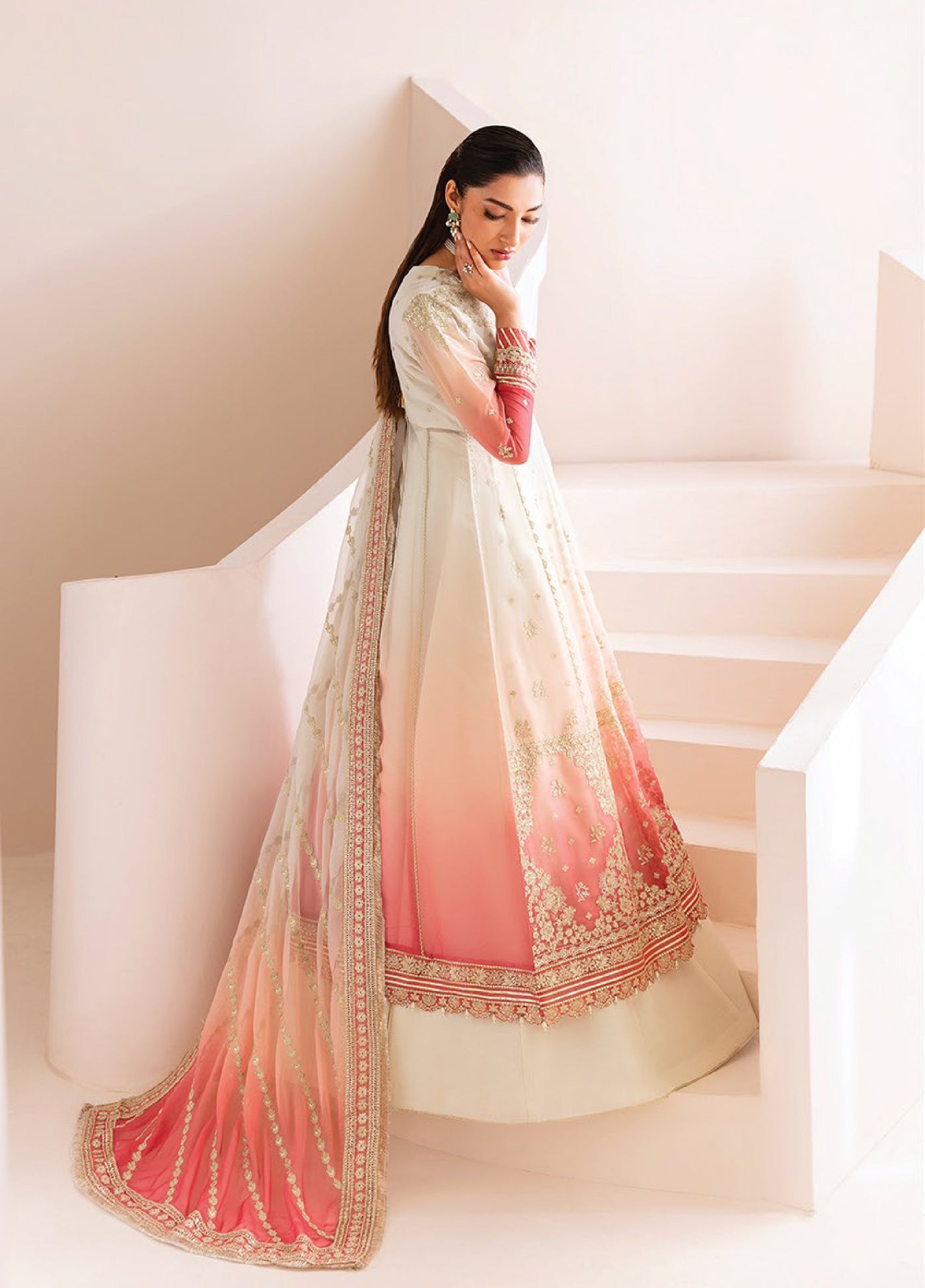 Xenia Formal Unstitched Luxury Embroidered Chiffon Suits 3 Piece XE25UF 04-Mahlaqa - Formals Collection