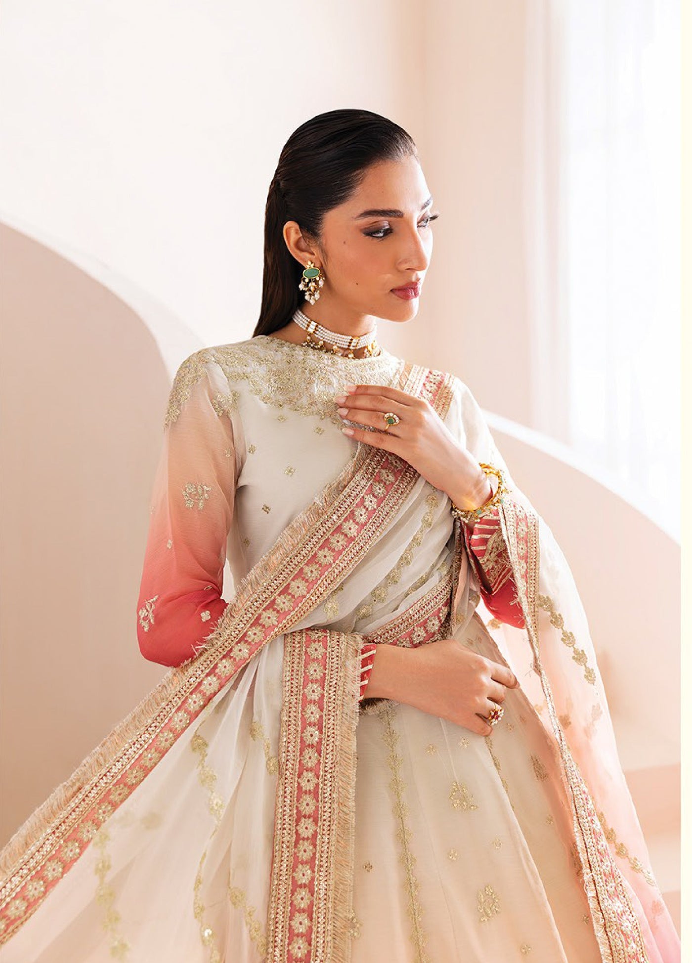 Xenia Formal Unstitched Luxury Embroidered Chiffon Suits 3 Piece XE25UF 04-Mahlaqa - Formals Collection