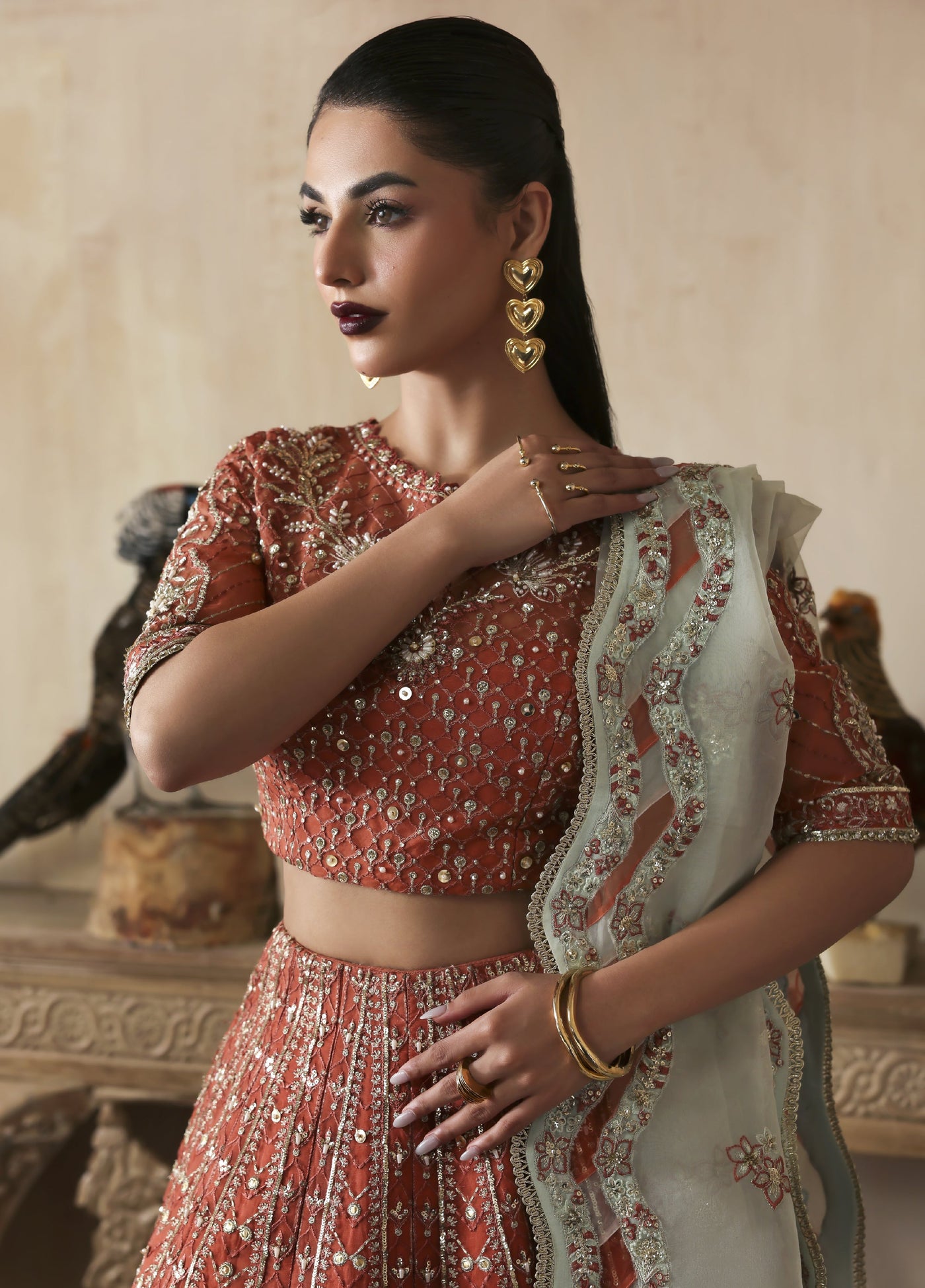 Jahanara by Zarposh Embroidered Organza Suits Unstitched 3 Piece ZP25JF Mahgul - Festive Collection