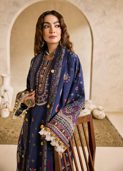 Zync by Florent One Nation Unstitched Khaddar Embroidered Suits 3 Piece FL25ON FL-1A - Casual Collection
