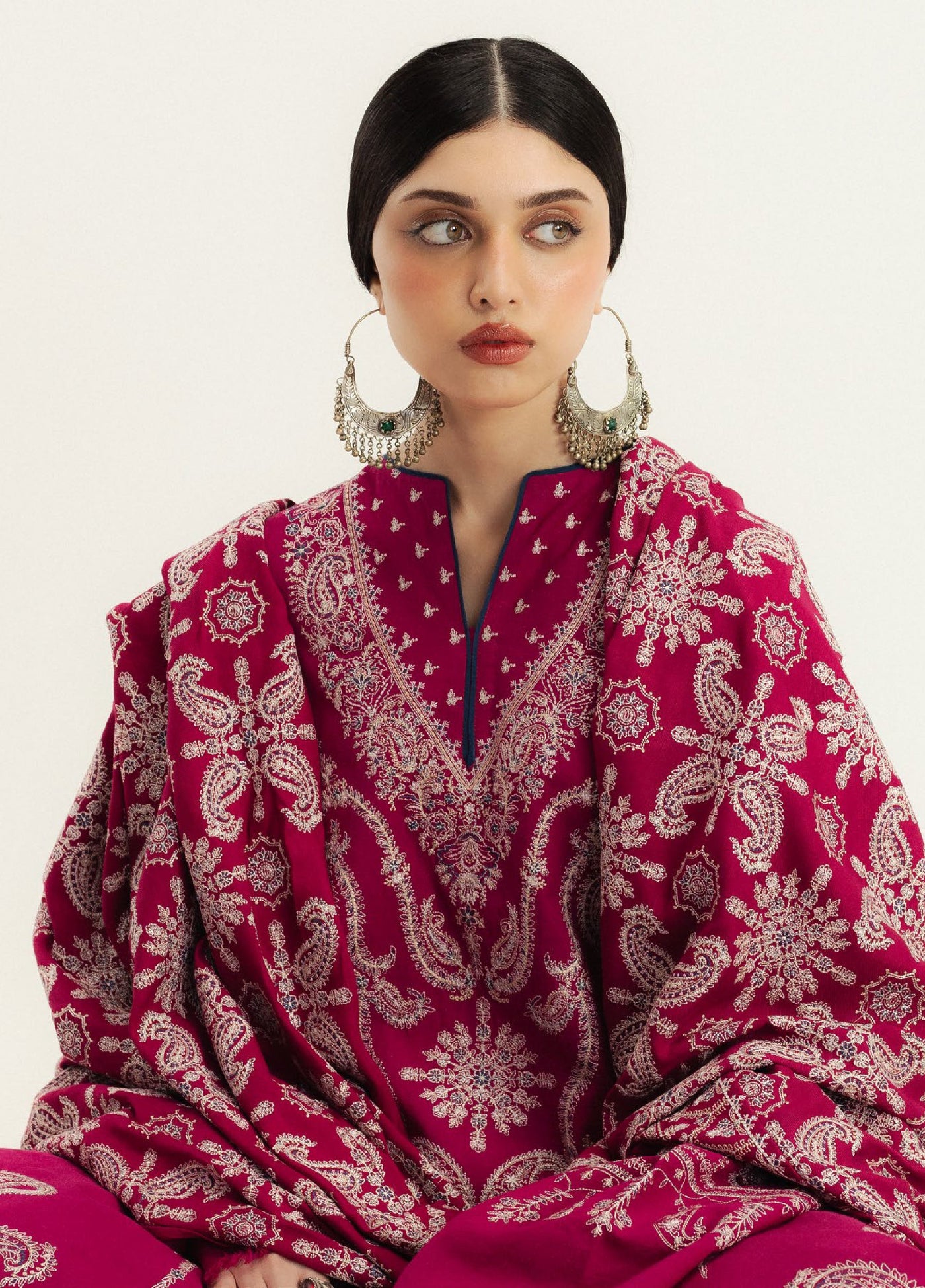 Zara Shahjahan Unstitched Casuals Karandi Embroidered Suits 3 Piece CZS25WC D6-Gulmeer - Casuals Collection