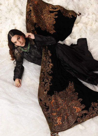 Mount Olypus by Musferah Saad Pret Embroidered Tissue Silk 2 Piece Midnight Eternel - Pret Collection