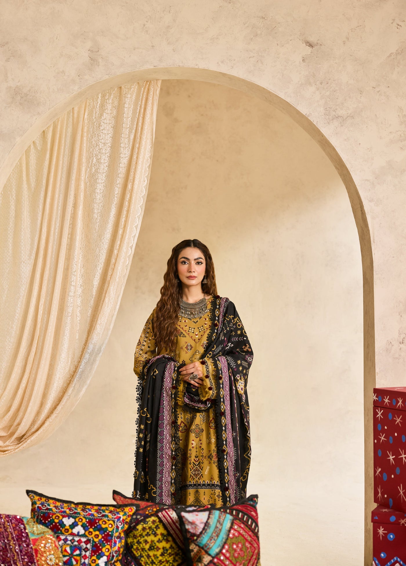 Zync by Florent One Nation Unstitched Khaddar Embroidered Suits 3 Piece FL25ON FL-5A - Casual Collection