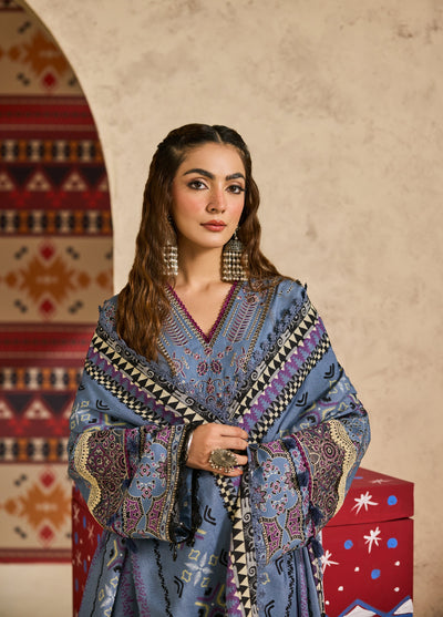 Zync by Florent One Nation Unstitched Khaddar Embroidered Suits 3 Piece FL25ON FL-6A - Casual Collection