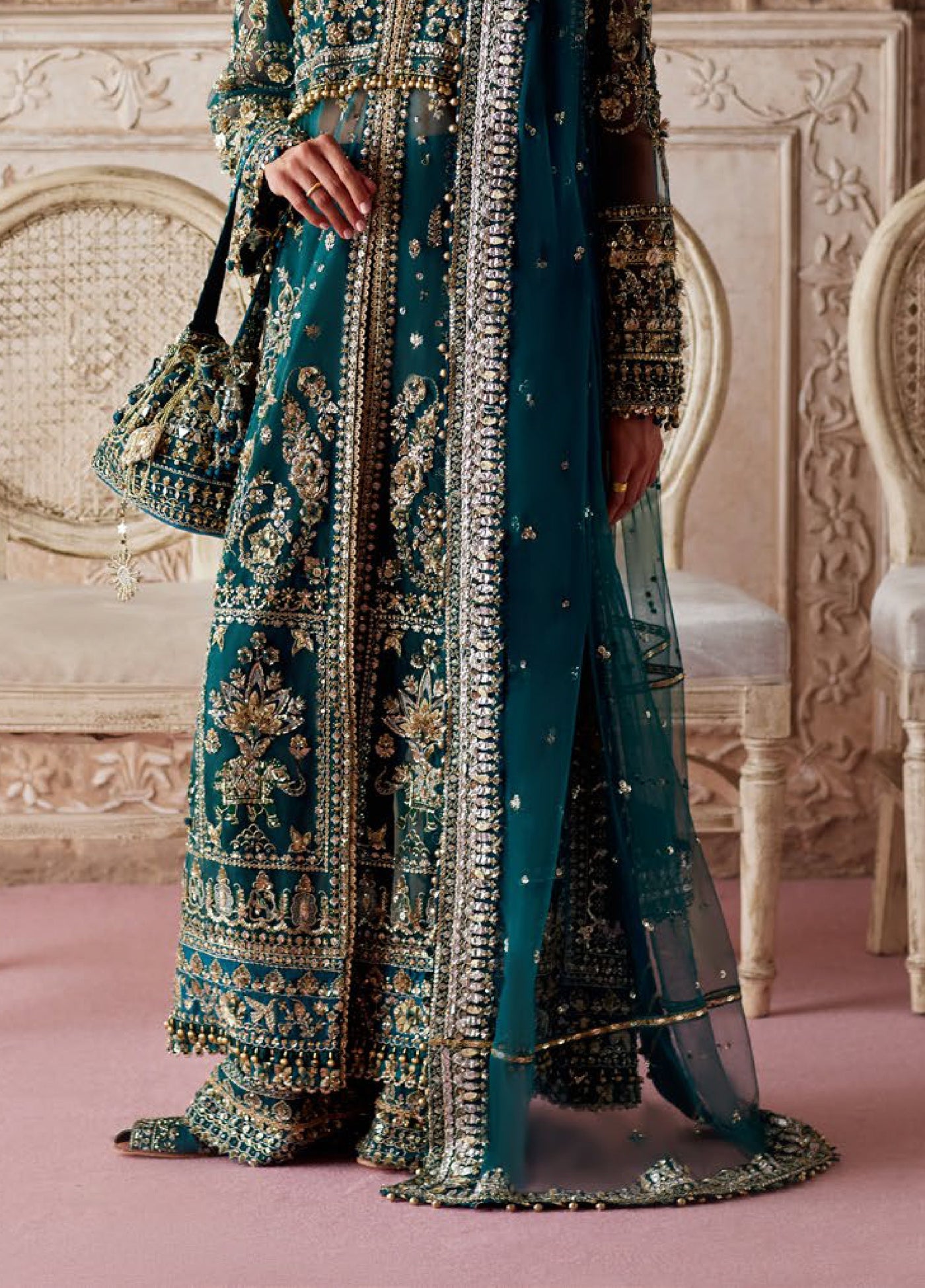 Zaha by Khadija Shah Gossamer Unstitched Embroidered Suits 3 Piece ZL25GF ZC25-05 - Festive Collection