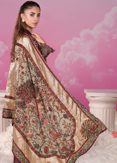 Mount Olypus by Musferah Saad Pret Embroidered Tissue Silk 2 Piece Aurora Rose - Pret Collection