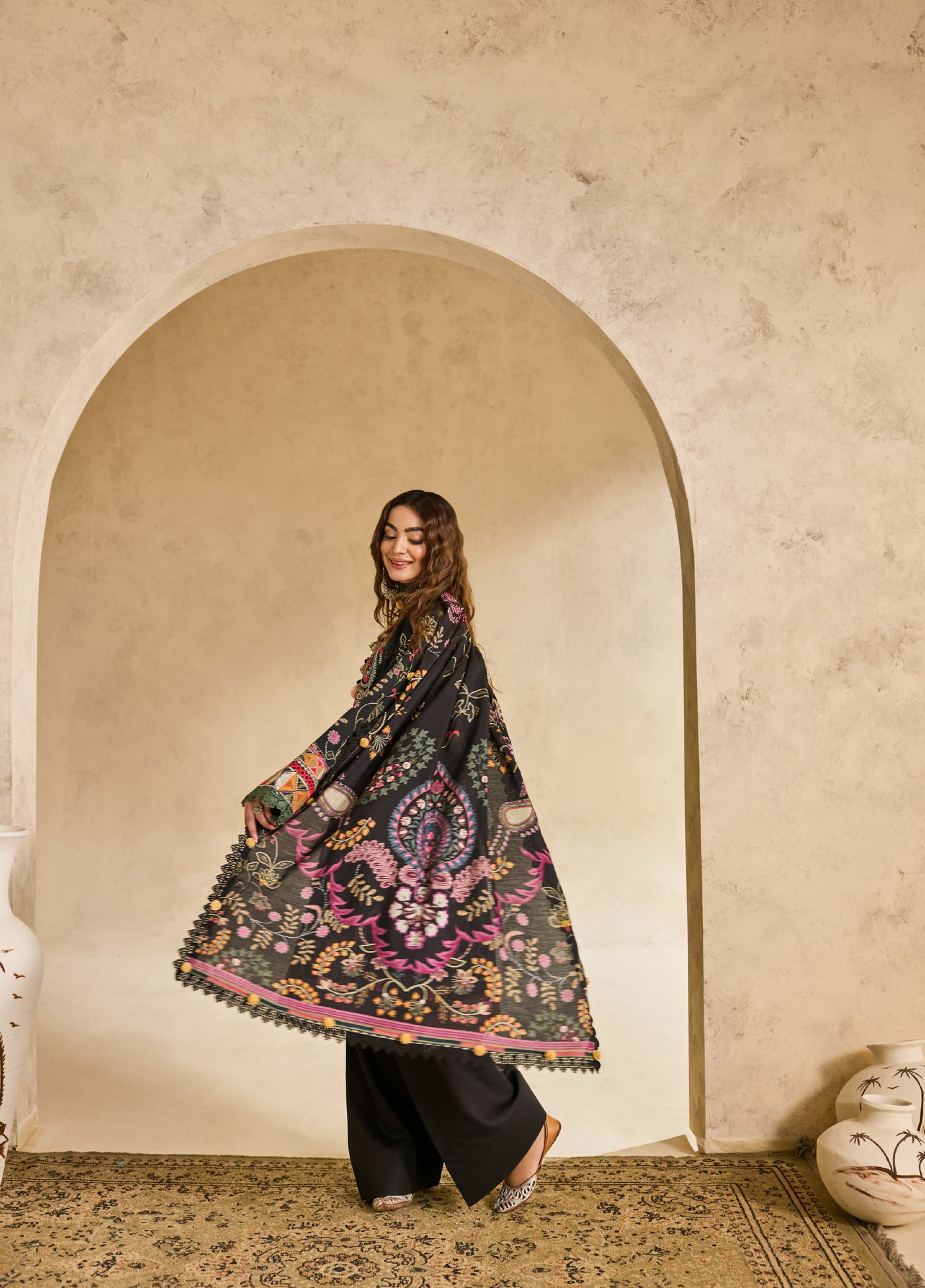 Zync by Florent One Nation Unstitched Khaddar Embroidered Suits 3 Piece FL25ON FL-2A - Casual Collection