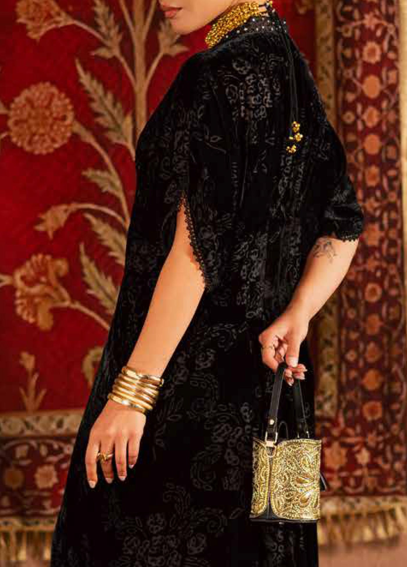 Ballerina by Nureh Unstitched Velvet Palachi Embroidered 3 Piece Suits NU25BV NU2-193 - Festive Collection