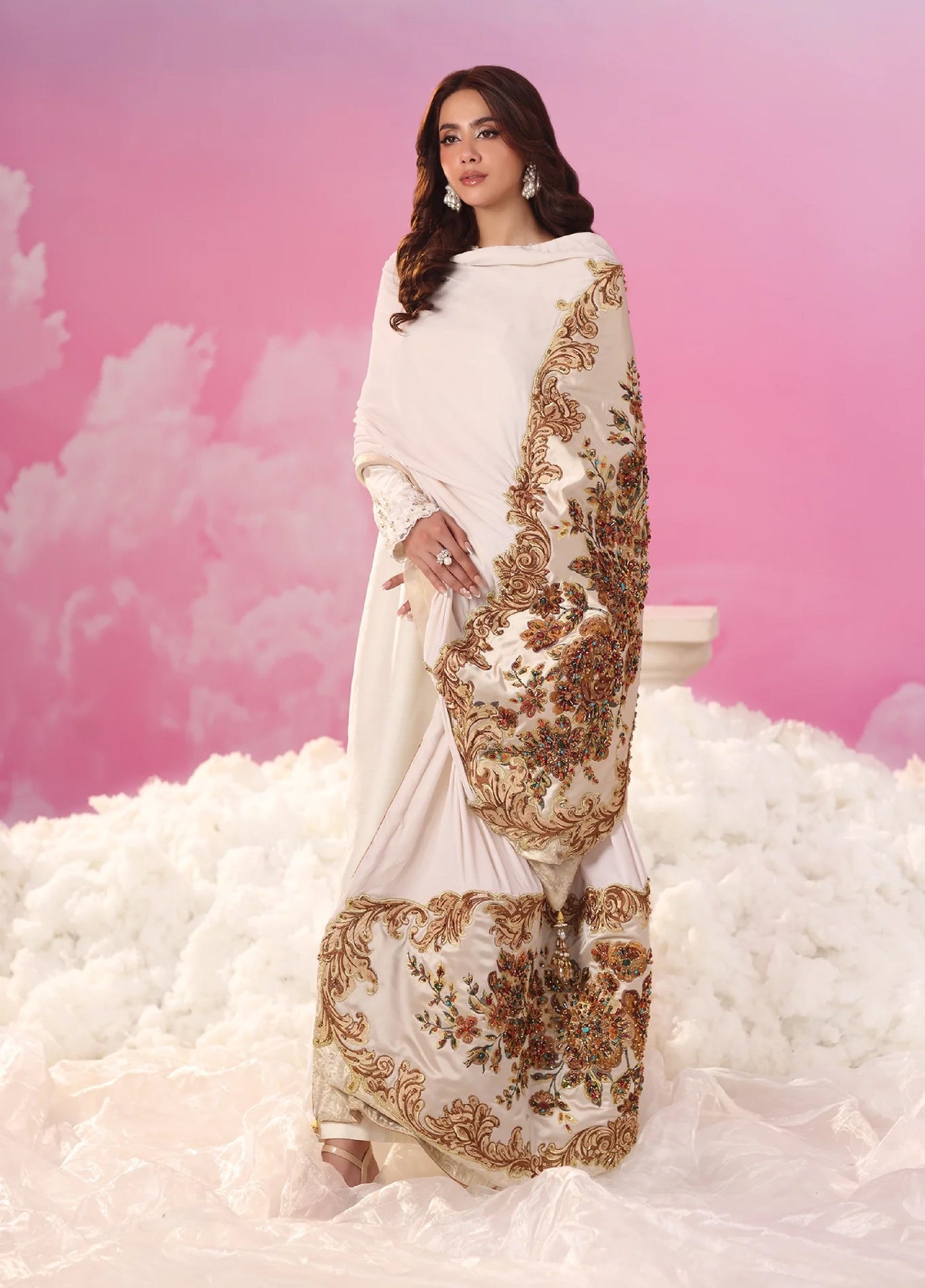 Mount Olypus by Musferah Saad Pret Embroidered Tissue Silk 2 Piece Iris Radiance - Pret Collection