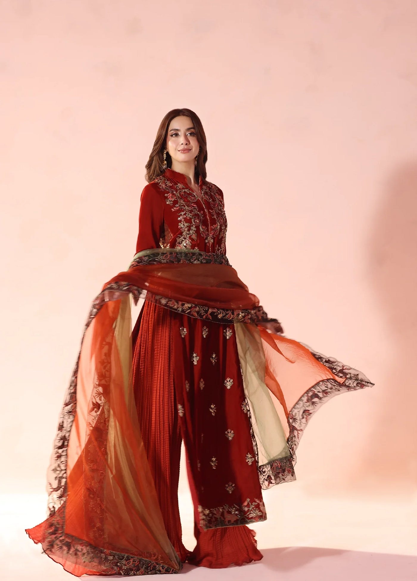 Eterna by Musferah Saad Pret Embroidered Velvet 3 Piece Ember Glow - Festive Collection