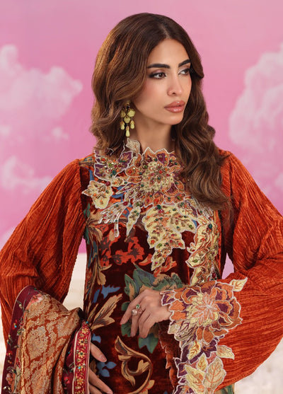 Mount Olypus by Musferah Saad Pret Embroidered Devore 2 Piece Eternal Flame - Pret Collection