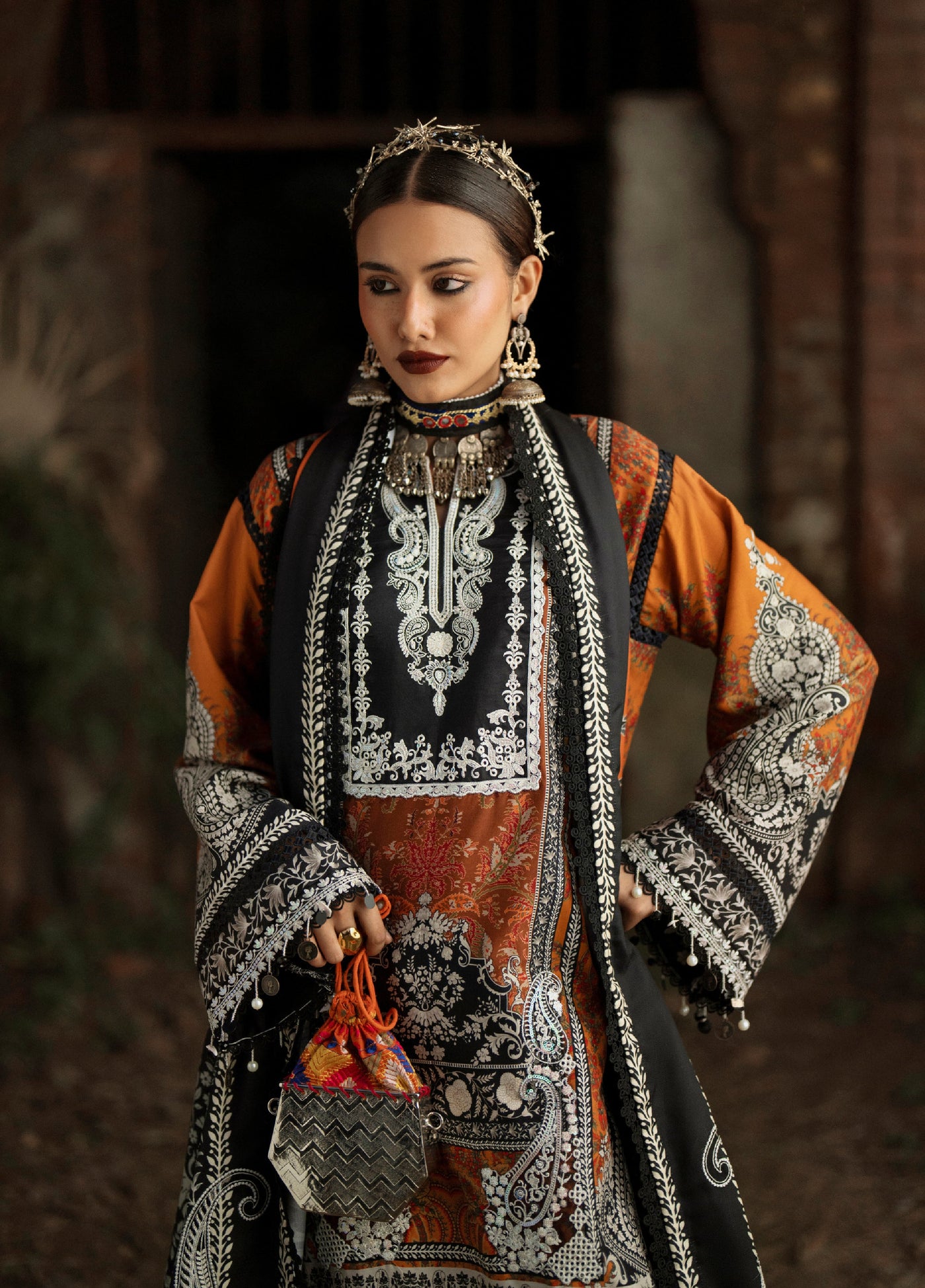 AJR Sard Shaam Embroidered Unstitched Linen Suits 3 Piece AJR25SS AJRW-10 MAHRUKH - Winter Collection