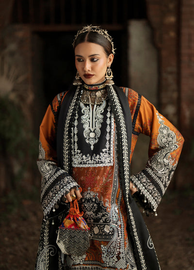 AJR Sard Shaam Embroidered Unstitched Linen Suits 3 Piece AJR25SS AJRW-10 MAHRUKH - Winter Collection