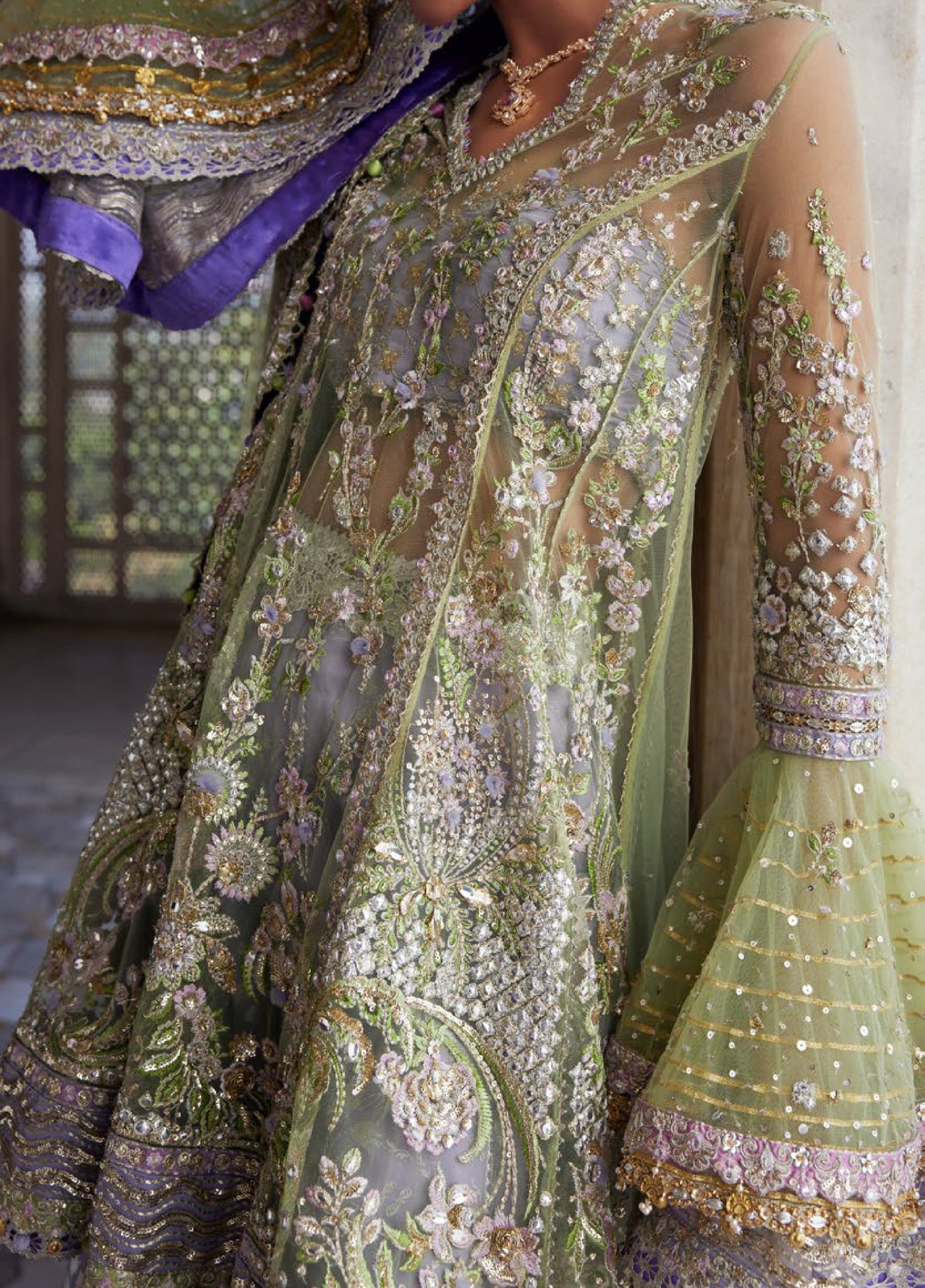 Zaha by Khadija Shah Gossamer Unstitched Embroidered Suits 3 Piece ZL25GF ZC25-07 - Festive Collection