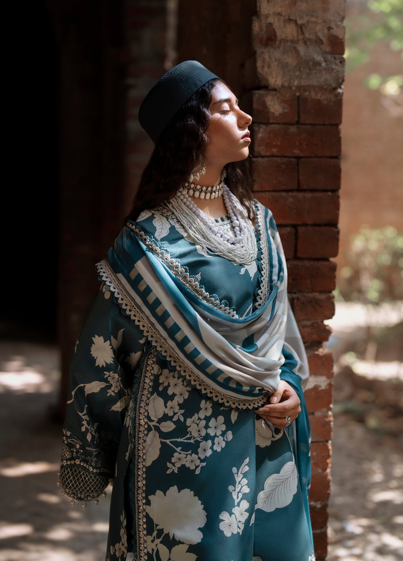 AJR Sard Shaam Embroidered Unstitched Linen Suits 3 Piece AJR25SS AJRW-09 KAYA - Winter Collection