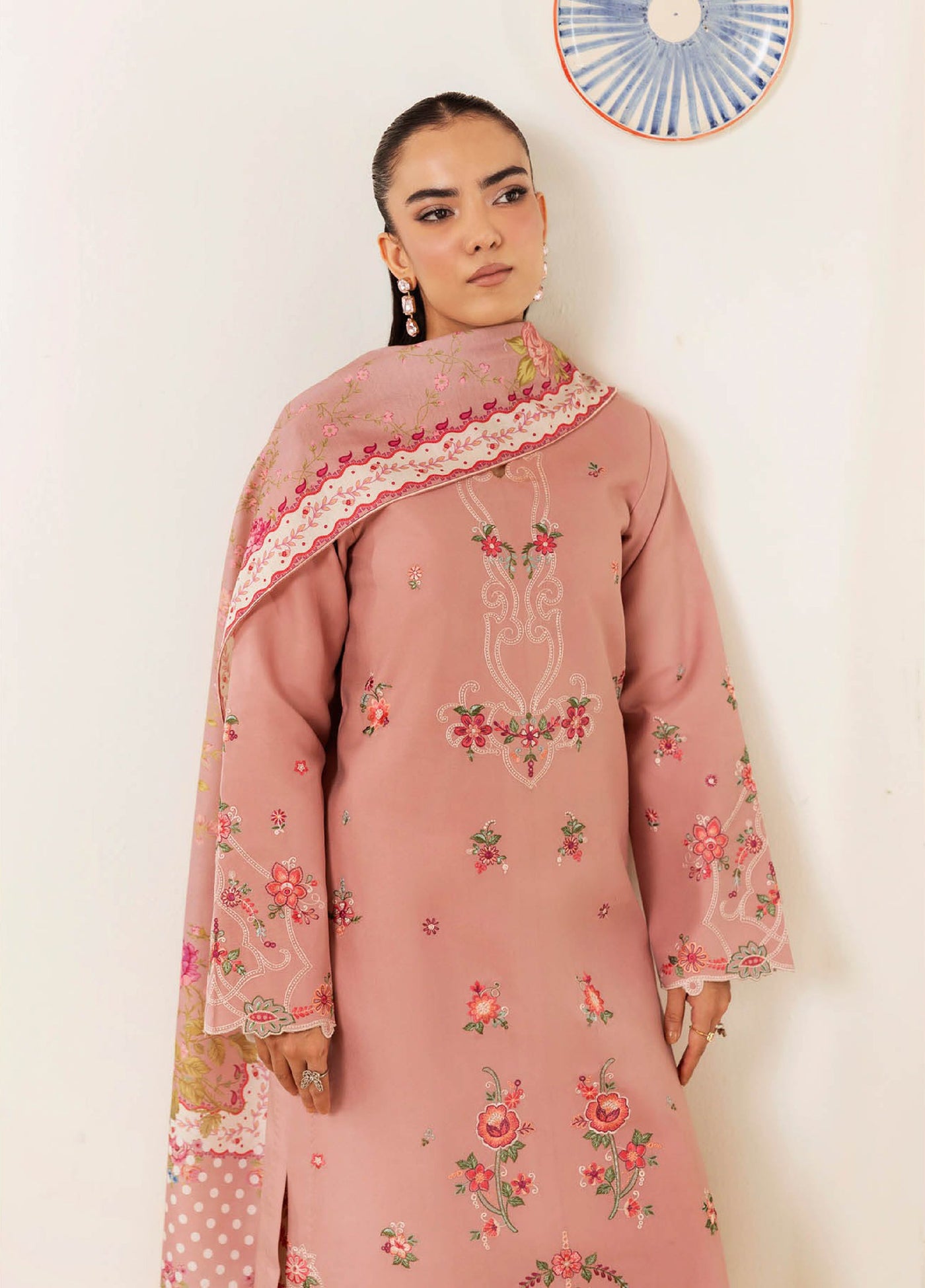Nissa Floral Symphony by Rajbari Embroidered Marina Suits Unstitched 3 Piece RB25NM D-08 - Winter Collection