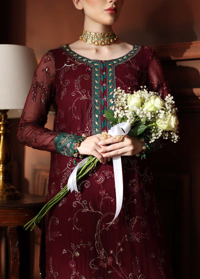 MaAlfaaz By Nureh Festive Unstitched Chiffon Embroidered 3 Piece Suits NU25AF NL-90 - Festive Collection