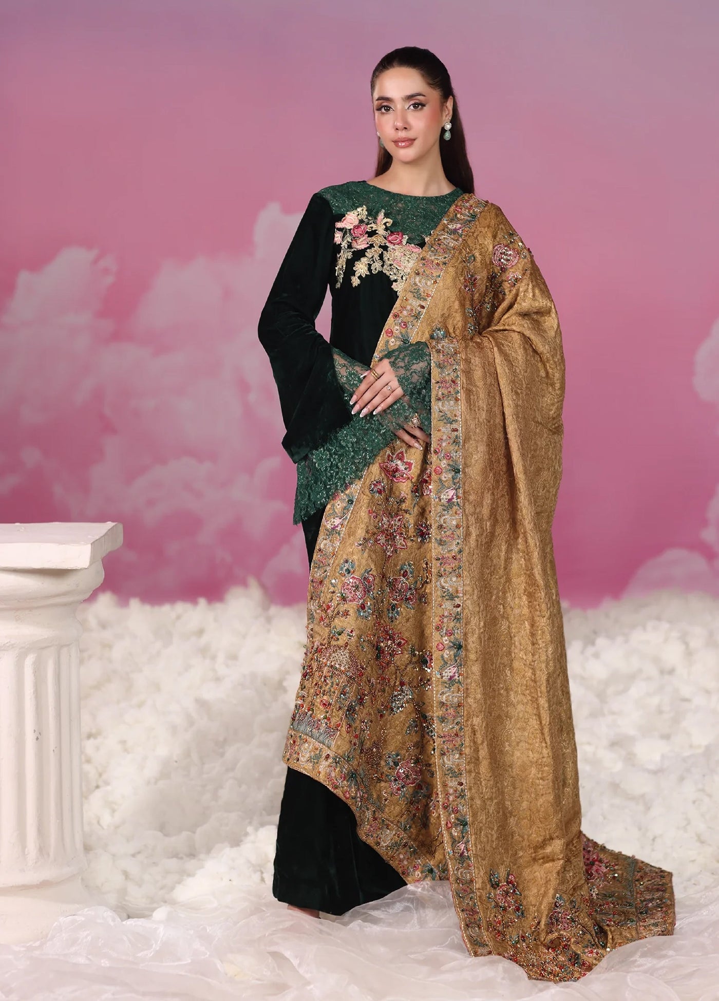 Mount Olypus by Musferah Saad Pret Embroidered Velvet 2 Piece Eternal Envy - Pret Collection
