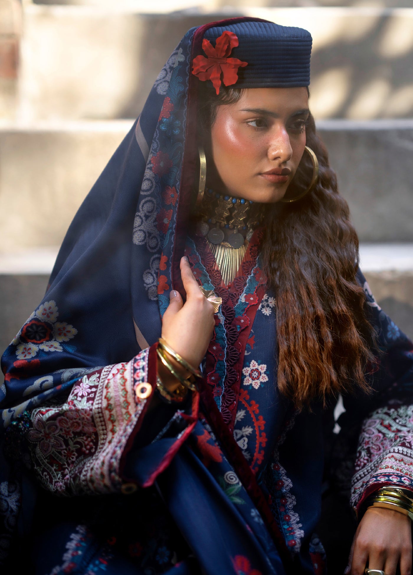 AJR Sard Shaam Embroidered Unstitched Khaddar Suits 3 Piece AJR25SS AJRW-05 NILOFER - Winter Collection