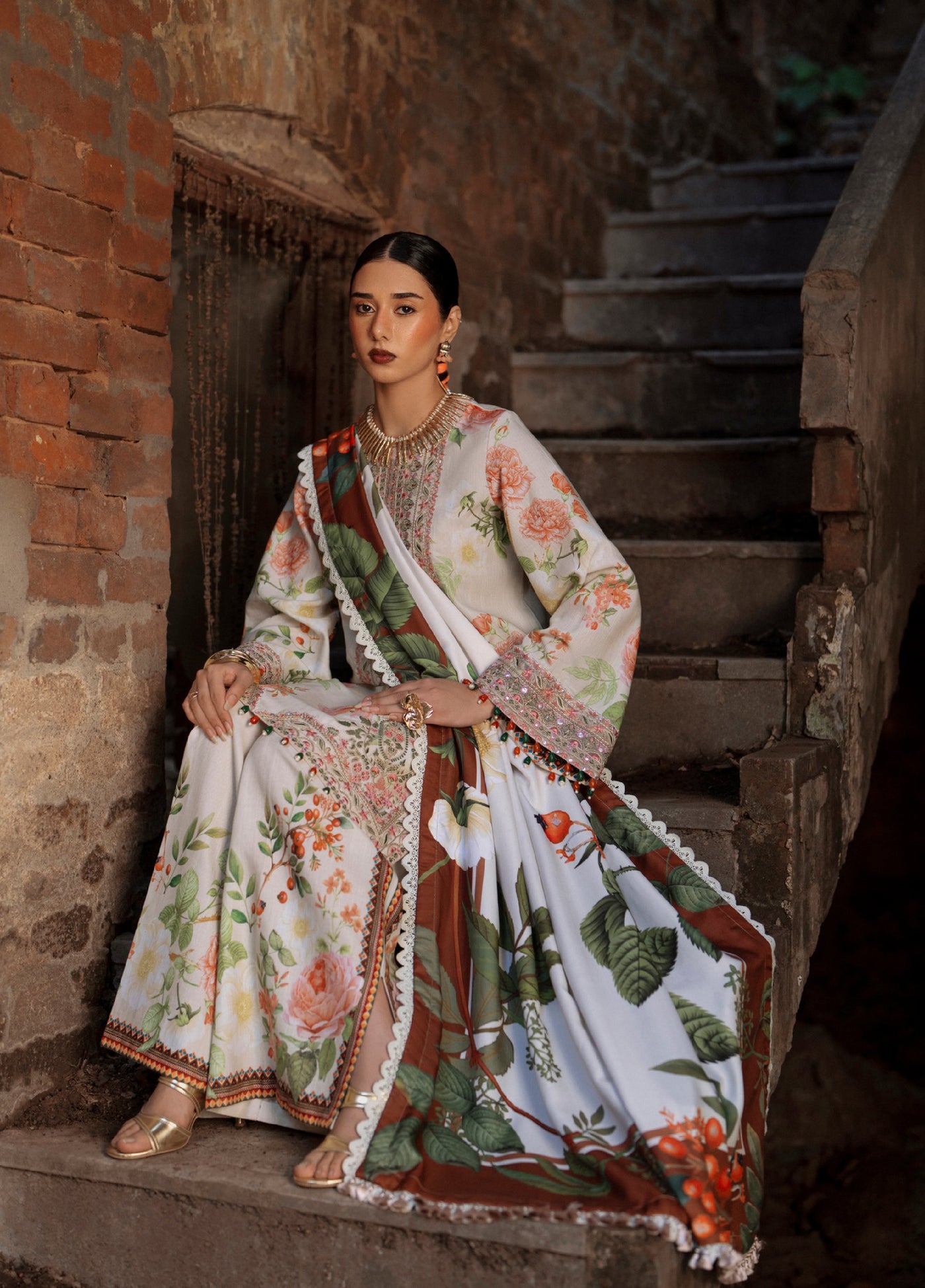 AJR Sard Shaam Embroidered Unstitched Khaddar Suits 3 Piece AJR25SS AJRW-03 ZAIB - Winter Collection