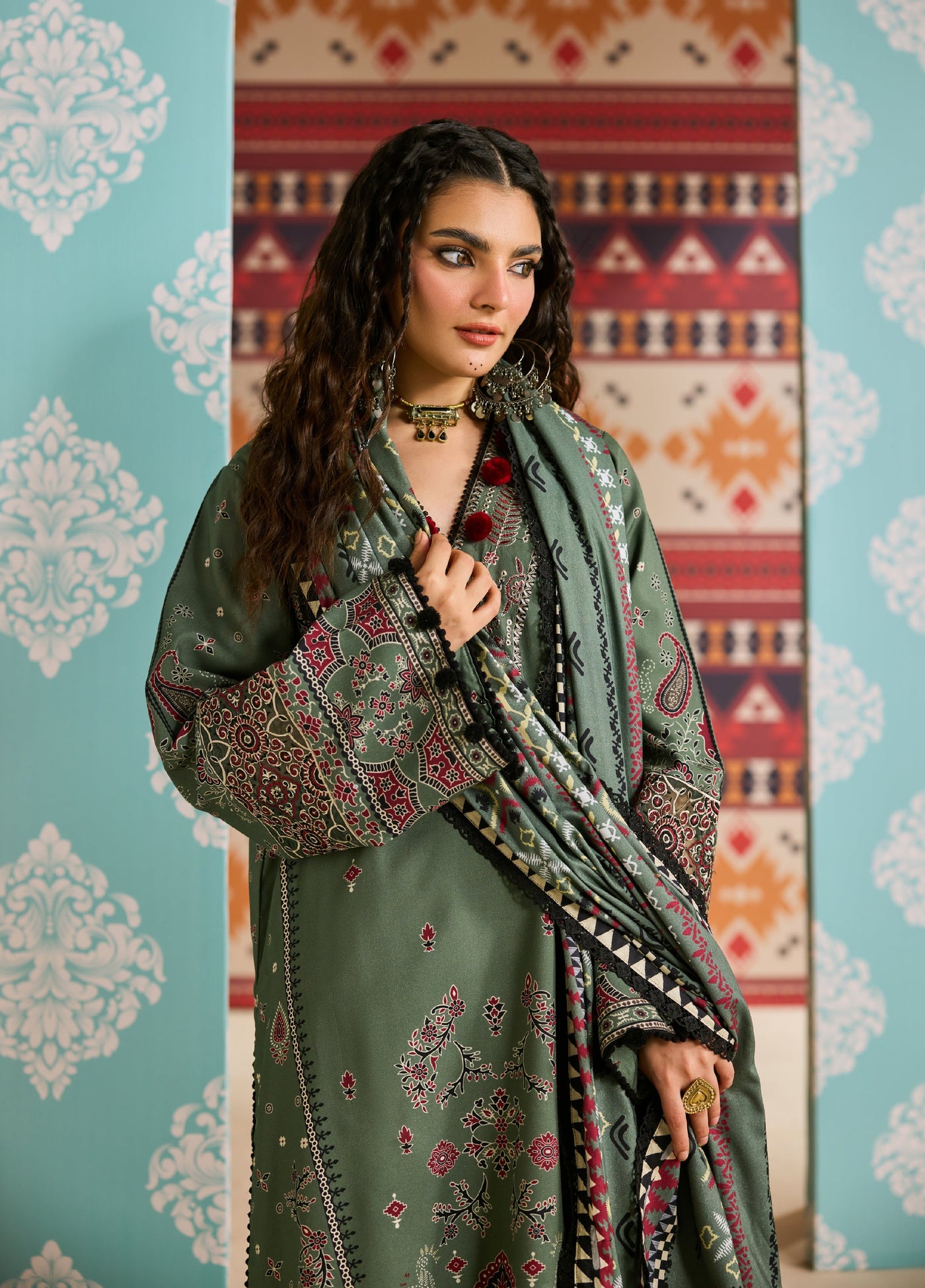 Zync by Florent One Nation Unstitched Khaddar Embroidered Suits 3 Piece FL25ON FL-6B - Casual Collection