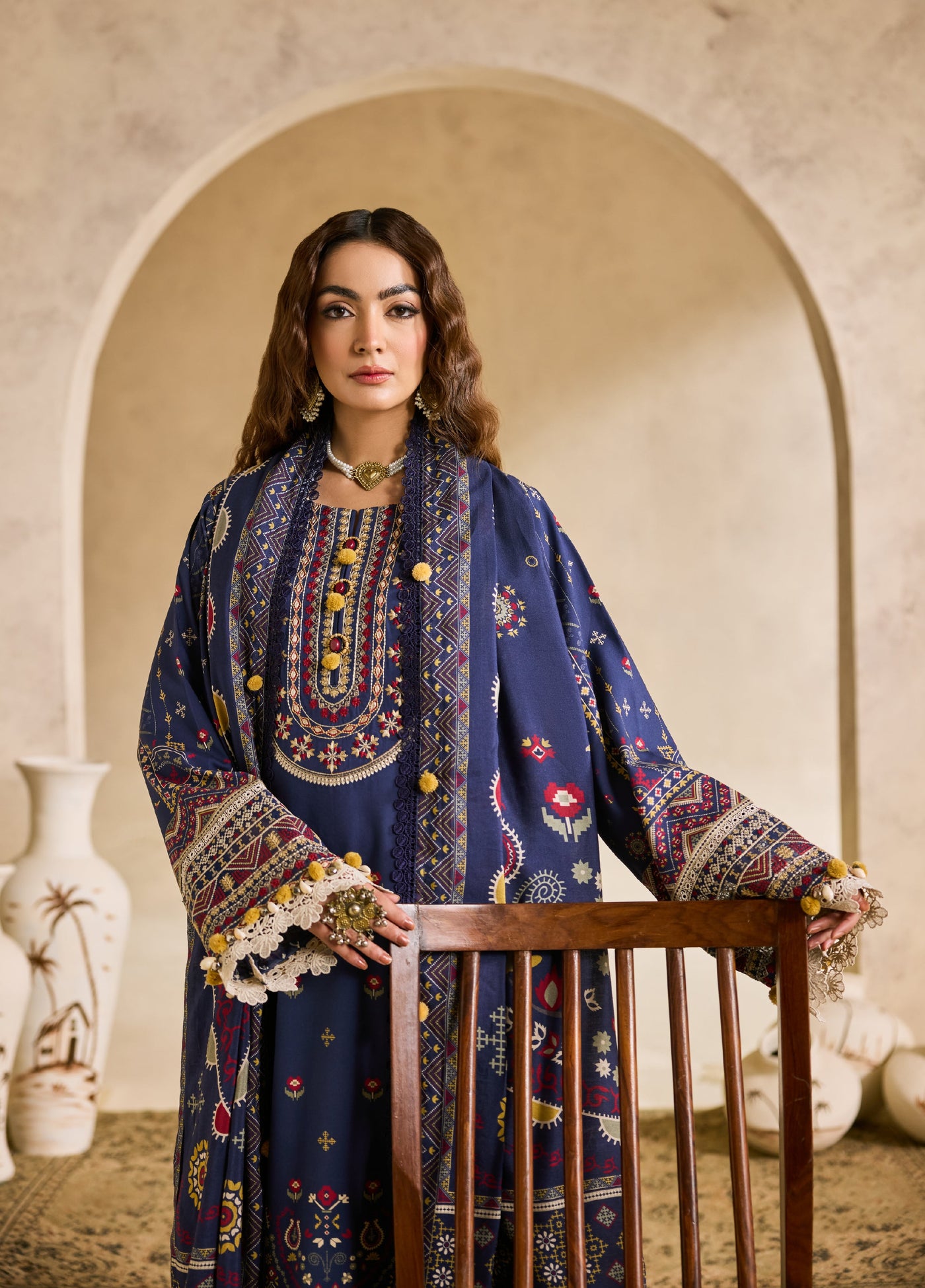 Zync by Florent One Nation Unstitched Khaddar Embroidered Suits 3 Piece FL25ON FL-1A - Casual Collection