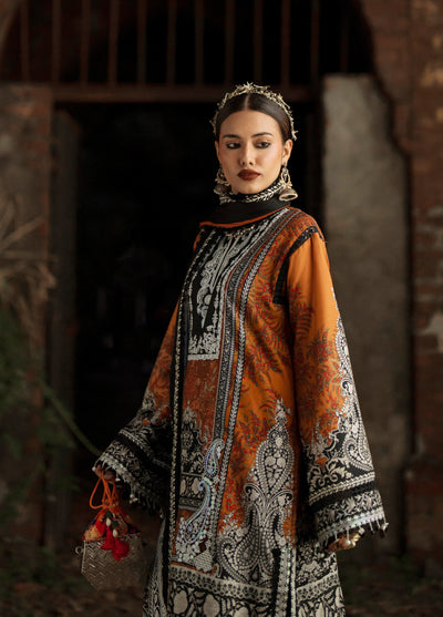 AJR Sard Shaam Embroidered Unstitched Linen Suits 3 Piece AJR25SS AJRW-10 MAHRUKH - Winter Collection