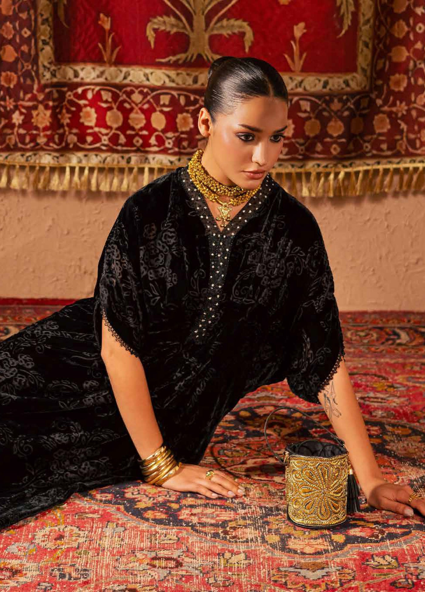 Ballerina by Nureh Unstitched Velvet Palachi Embroidered 3 Piece Suits NU25BV NU2-193 - Festive Collection