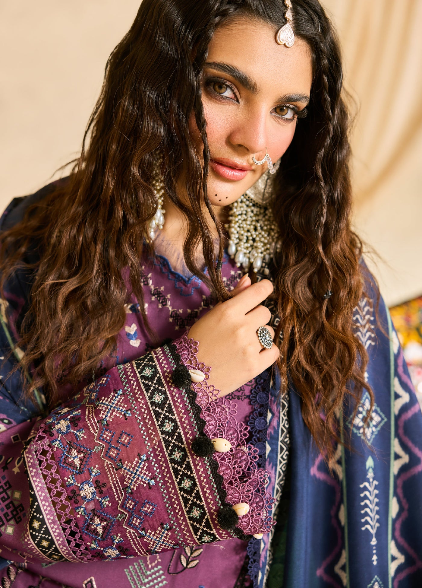 Zync by Florent One Nation Unstitched Khaddar Embroidered Suits 3 Piece FL25ON FL-5B - Casual Collection