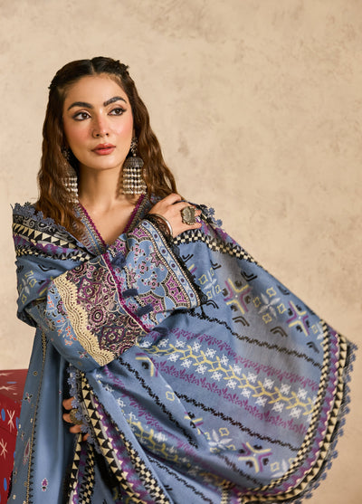Zync by Florent One Nation Unstitched Khaddar Embroidered Suits 3 Piece FL25ON FL-6A - Casual Collection