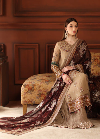 MaAlfaaz By Nureh Festive Unstitched Chiffon Embroidered 3 Piece Suits NU25AF NL-91 - Festive Collection