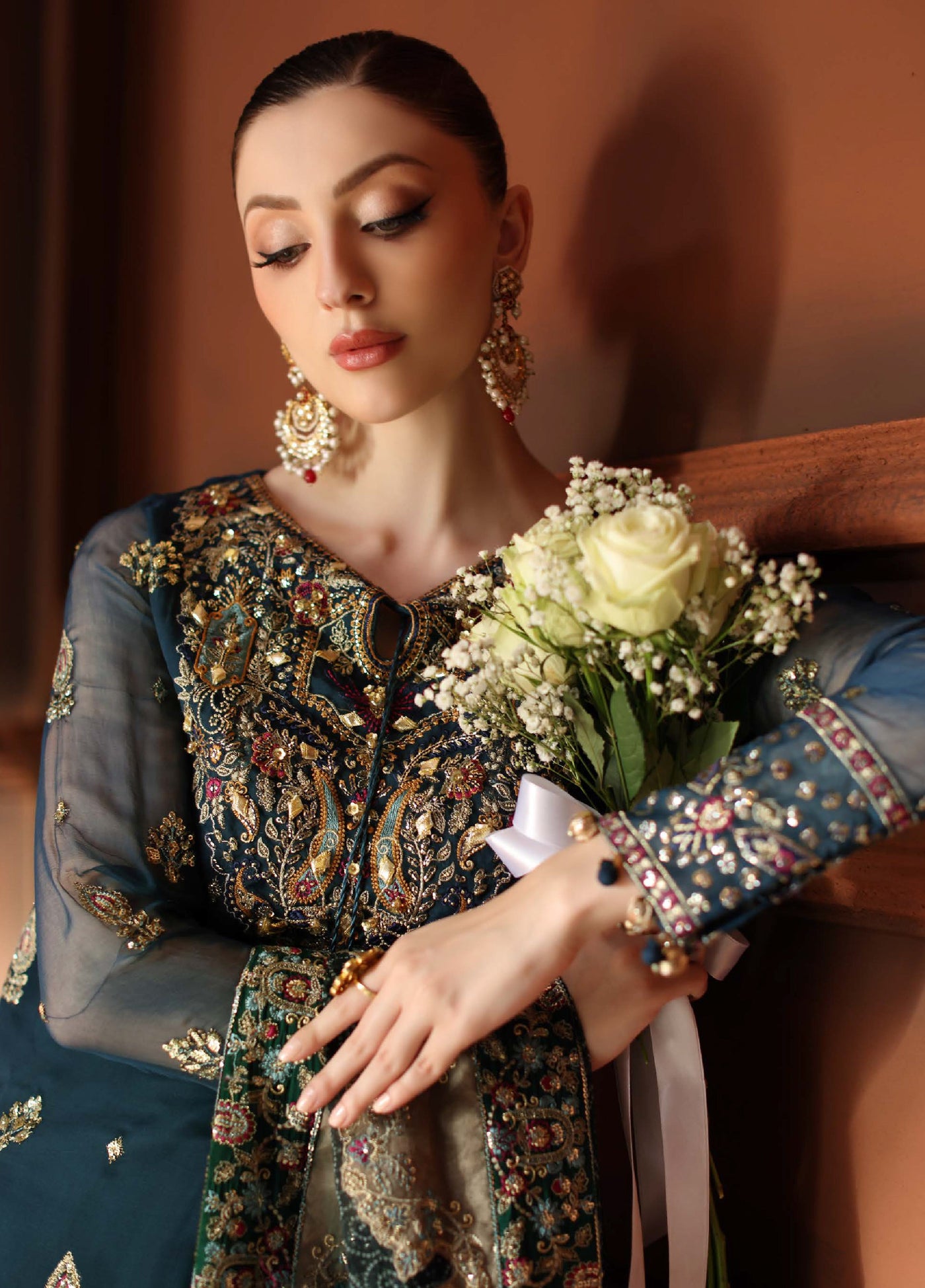 MaAlfaaz By Nureh Festive Unstitched Chiffon Embroidered 3 Piece Suits NU25AF NL-88 - Festive Collection