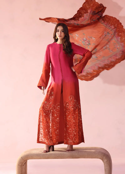 Eterna by Musferah Saad Pret Embroidered Tissue Silk 3 Piece Fiery Bloom - Festive Collection