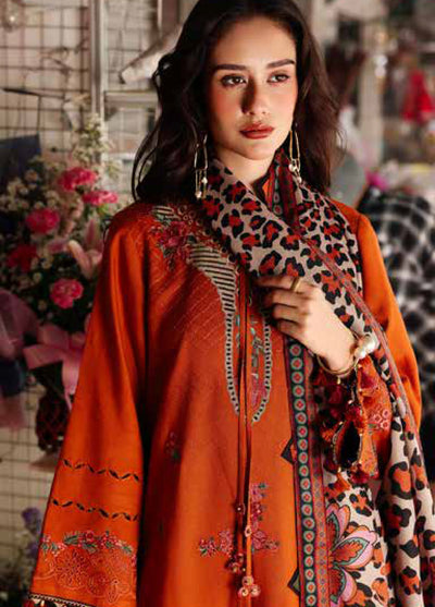 Poshima by Charizma Embroidered Peach Leather Suits Unstitched 3 Piece CZ25PW PSW5-03 - Winter Collection