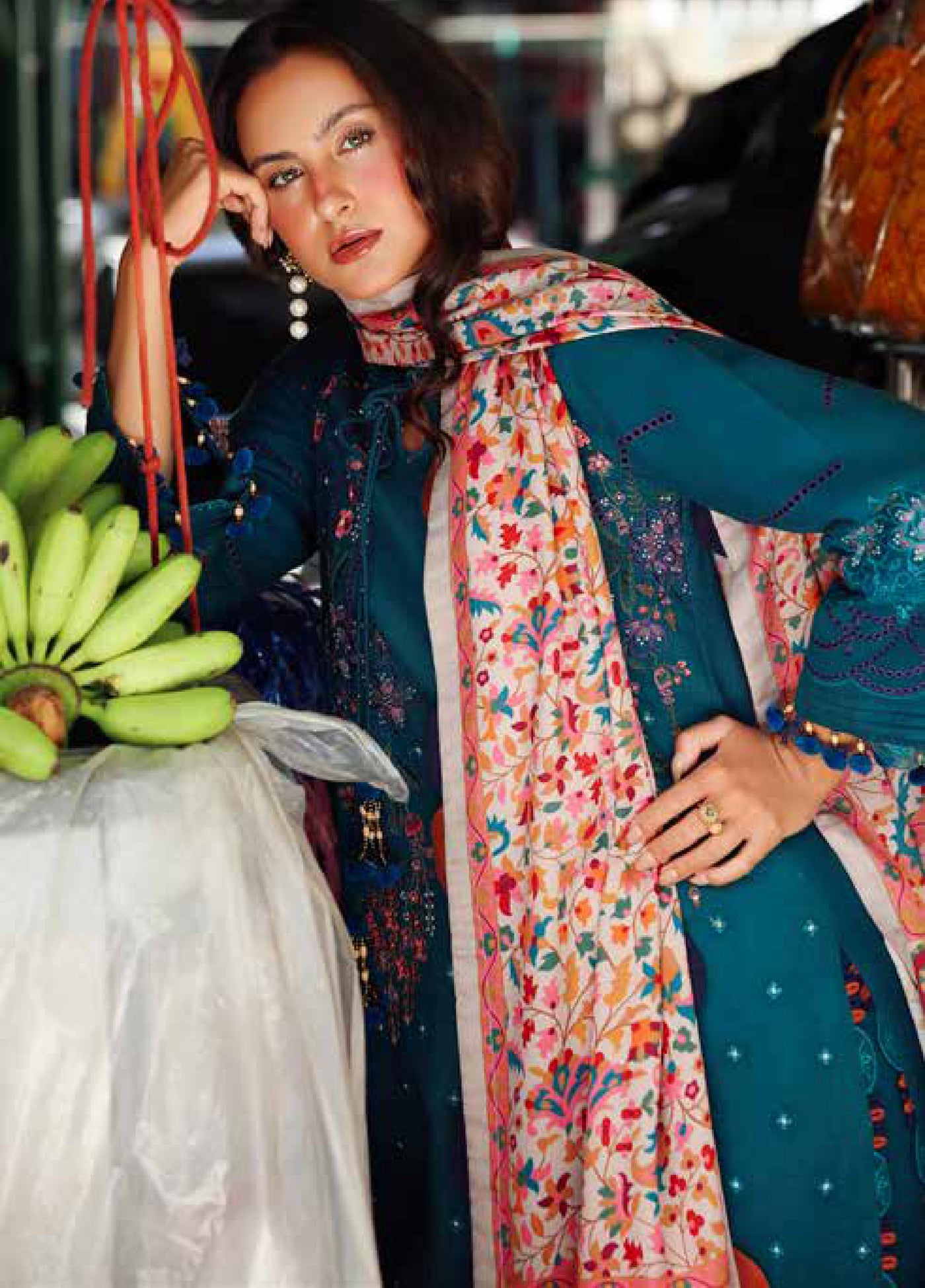 Poshima by Charizma Embroidered Peach Leather Suits Unstitched 3 Piece CZ25PW PSW5-06 - Winter Collection