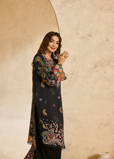 Zync by Florent One Nation Unstitched Khaddar Embroidered Suits 3 Piece FL25ON FL-2A - Casual Collection