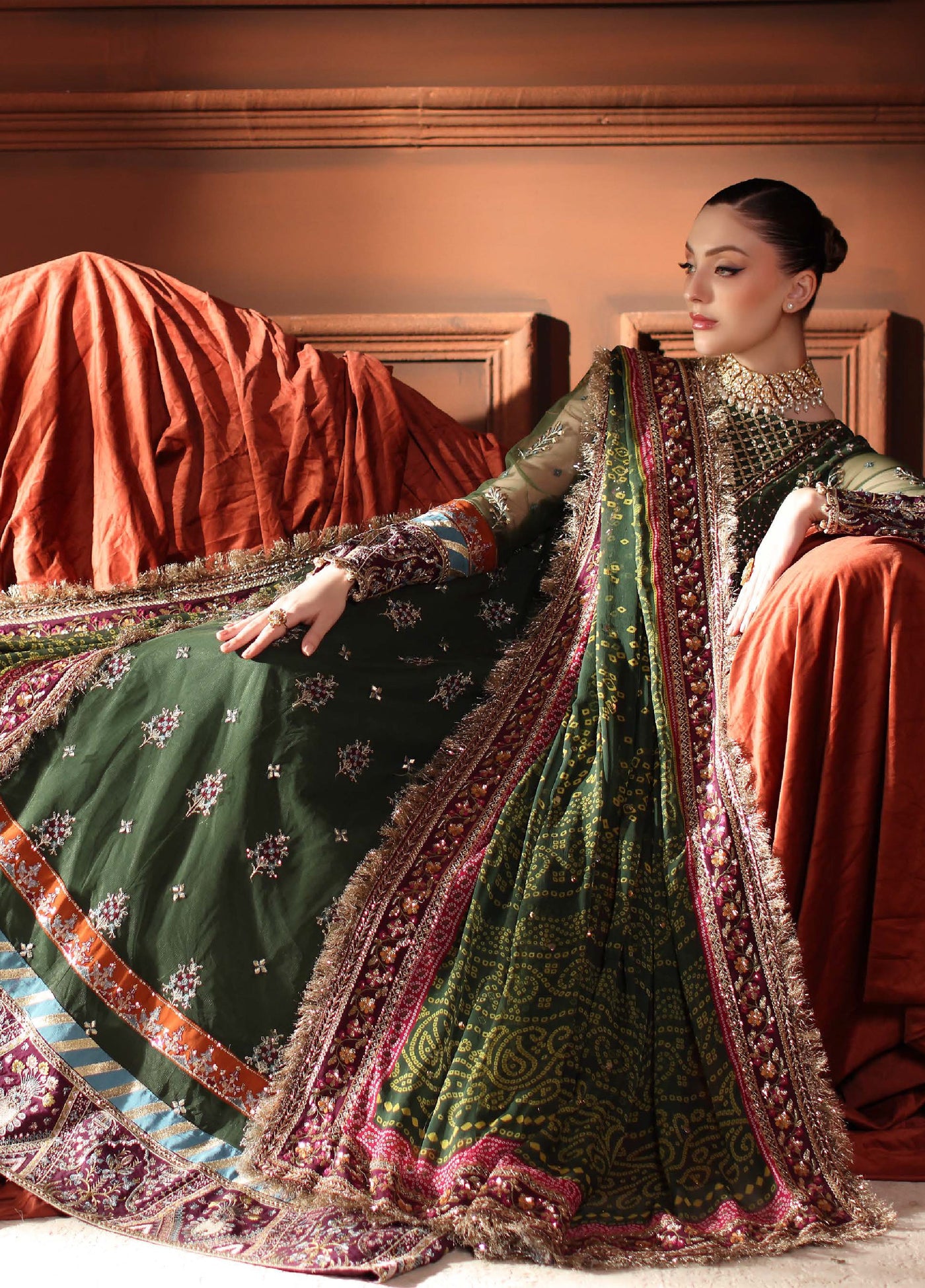 MaAlfaaz By Nureh Festive Unstitched Chiffon Embroidered 3 Piece Suits NU25AF NL-89 - Festive Collection