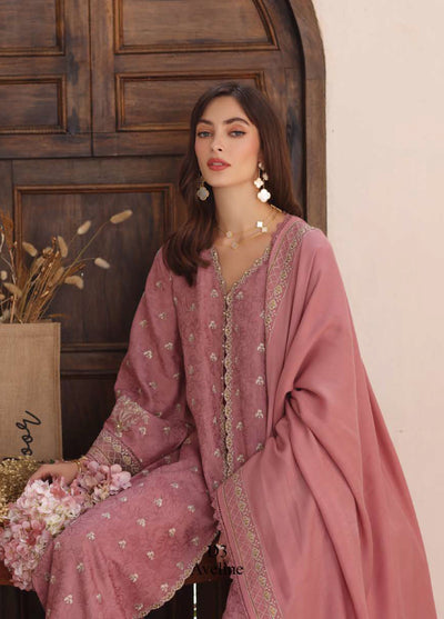 Noor by Saadia Asad Unstitched Jacquard Pashmina Shawl Embroidered Suits 3 Piece NSA25PW D3-Aveline - Casual Collection
