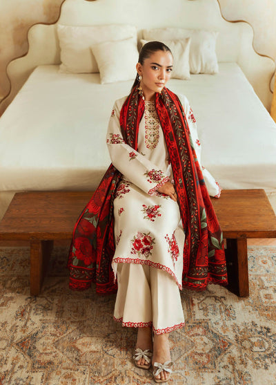 Nissa Floral Symphony by Rajbari Embroidered Marina Suits Unstitched 3 Piece RB25NM D-01 - Winter Collection