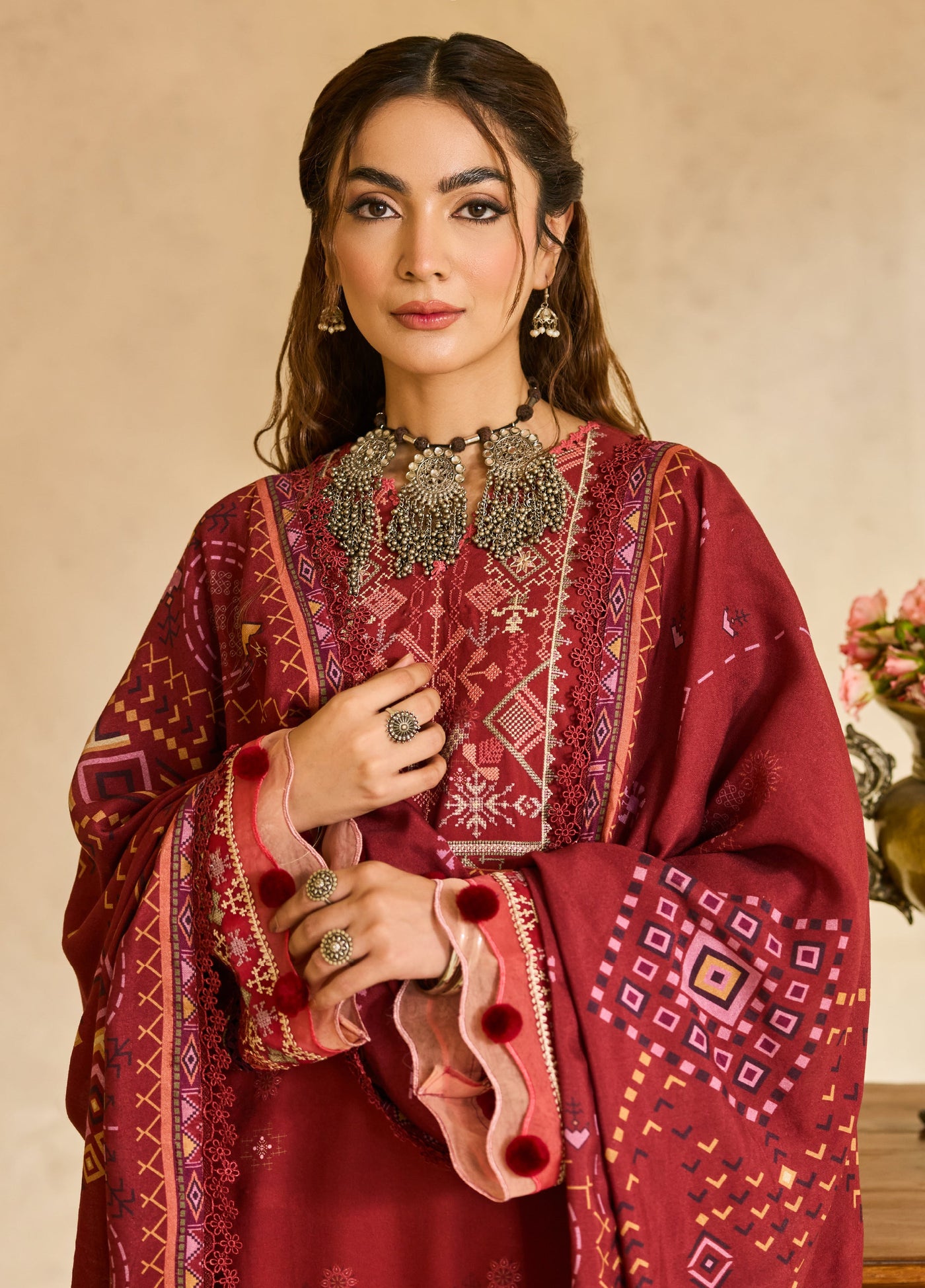 Zync by Florent One Nation Unstitched Khaddar Embroidered Suits 3 Piece FL25ON FL-4A - Casual Collection
