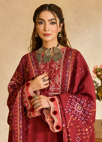 Zync by Florent One Nation Unstitched Khaddar Embroidered Suits 3 Piece FL25ON FL-4A - Casual Collection