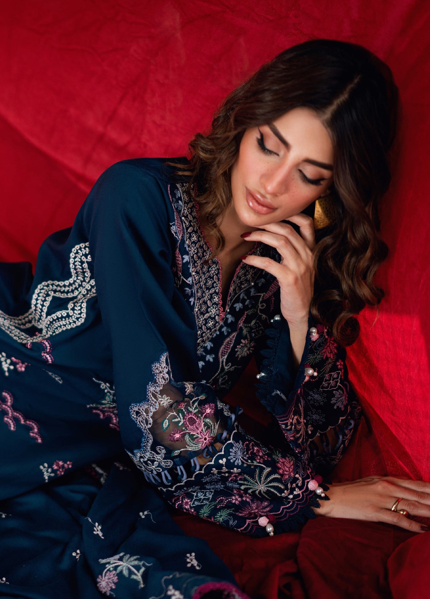 Zync by Florent One Nation Unstitched Khaddar Embroidered Suits 3 Piece FL25ON FL-4B - Casual Collection