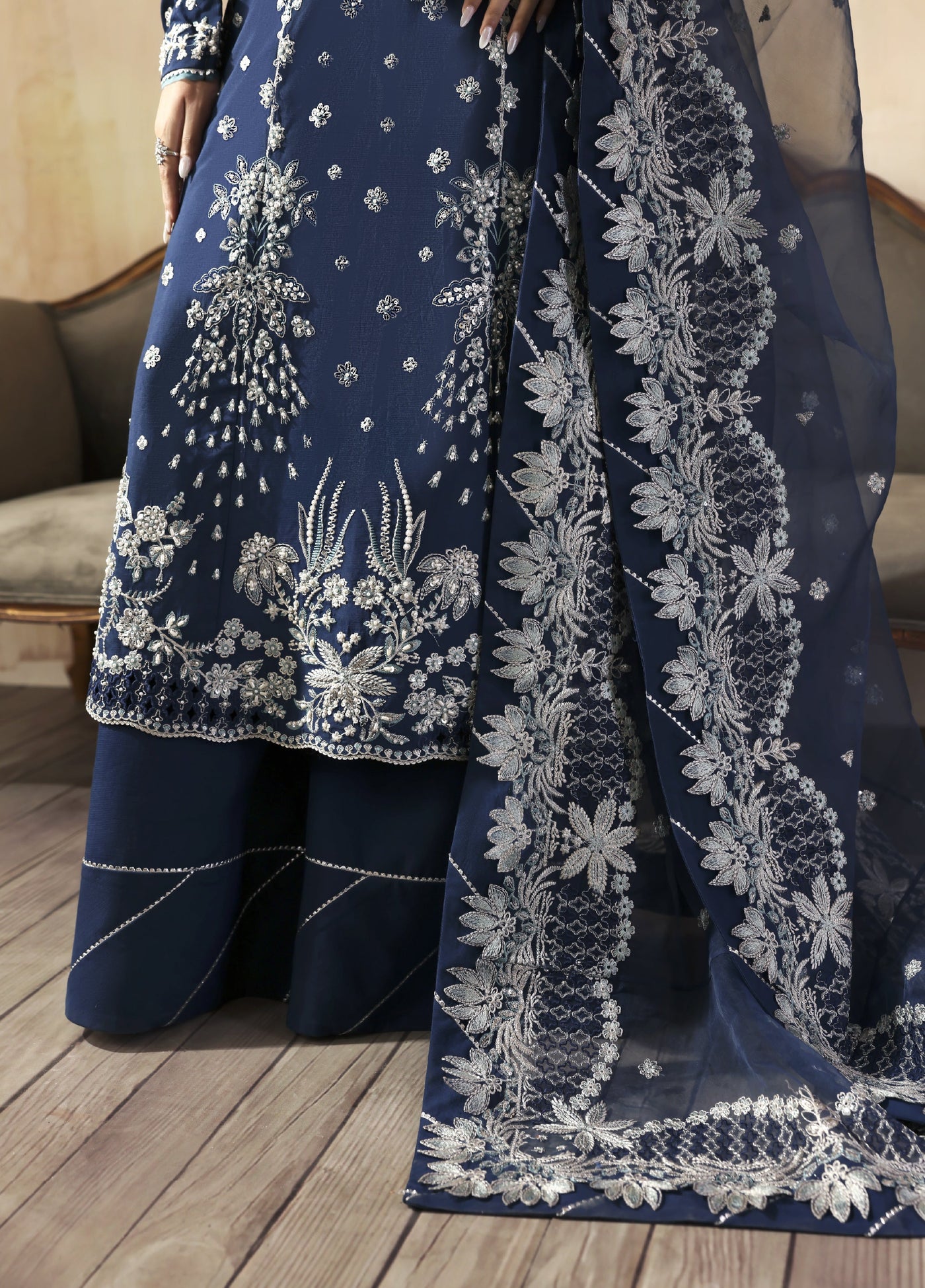 Jahanara by Zarposh Embroidered Raw Silk Suits Unstitched 3 Piece ZP25JF Inara - Festive Collection