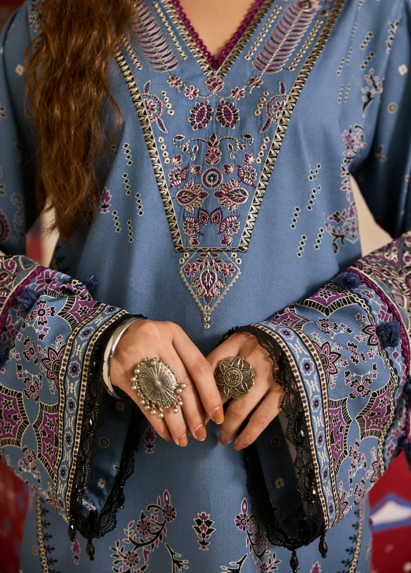 Zync by Florent One Nation Unstitched Khaddar Embroidered Suits 3 Piece FL25ON FL-6A - Casual Collection