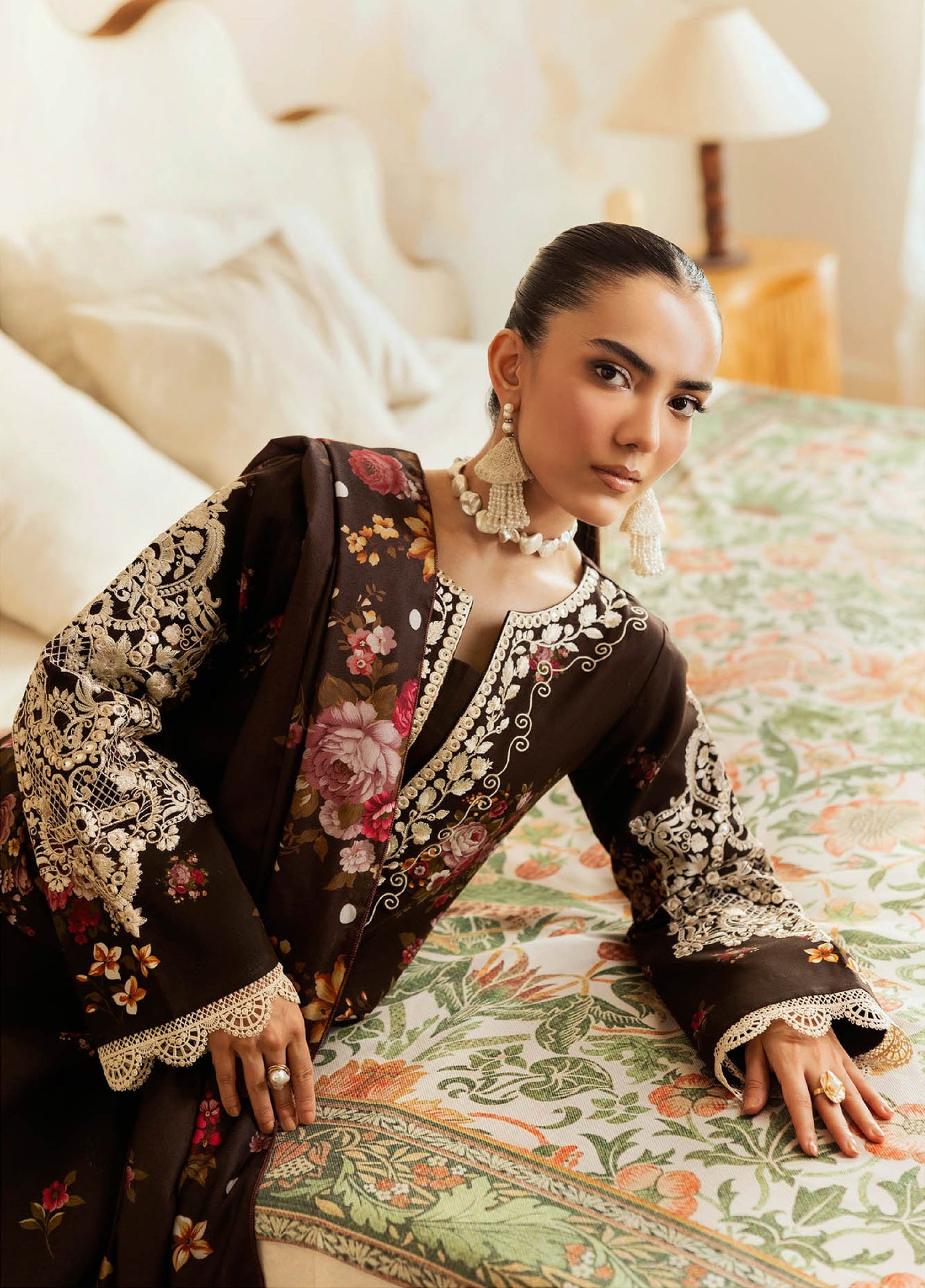 Nissa Floral Symphony by Rajbari Embroidered Marina Suits Unstitched 3 Piece RB25NM D-04 - Winter Collection